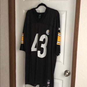 Screen printed Polamalu Jersey. Never worn
